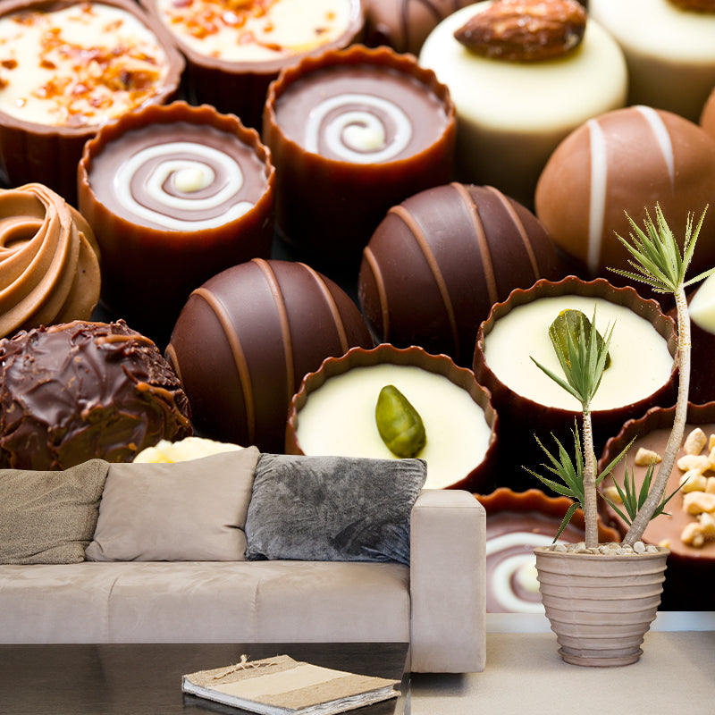 Frendorf | Donkere Kleur Heerlijke Chocolade Muur Tattoo Hedendaags Non-woven Materiaal Muurbedekking