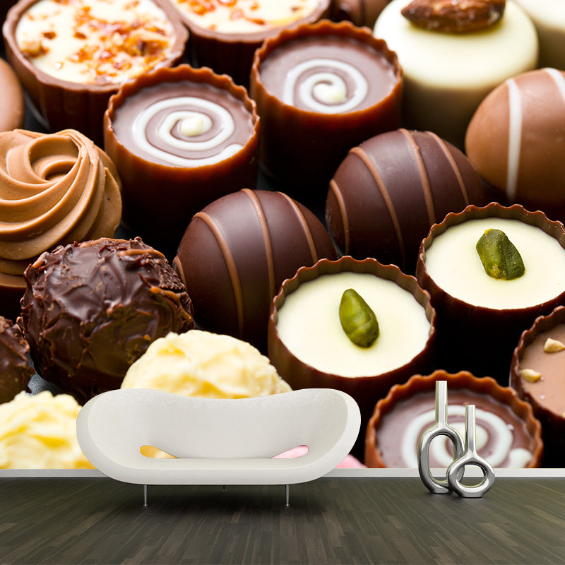 Frendorf | Donkere Kleur Heerlijke Chocolade Muur Tattoo Hedendaags Non-woven Materiaal Muurbedekking