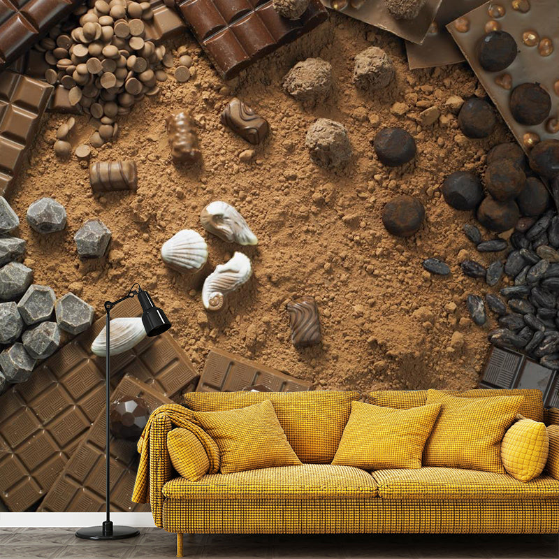 Frendorf | Lichte kleur chocolade muurstain resistente hedendaagse dessertwinkel wandbekleding