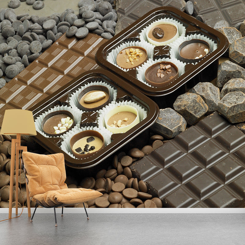 Frendorf | Lichte kleur chocolade muurstain resistente hedendaagse dessertwinkel wandbekleding