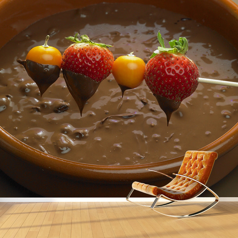 Frendorf | Lichte kleur chocolade muurstain resistente hedendaagse dessertwinkel wandbekleding