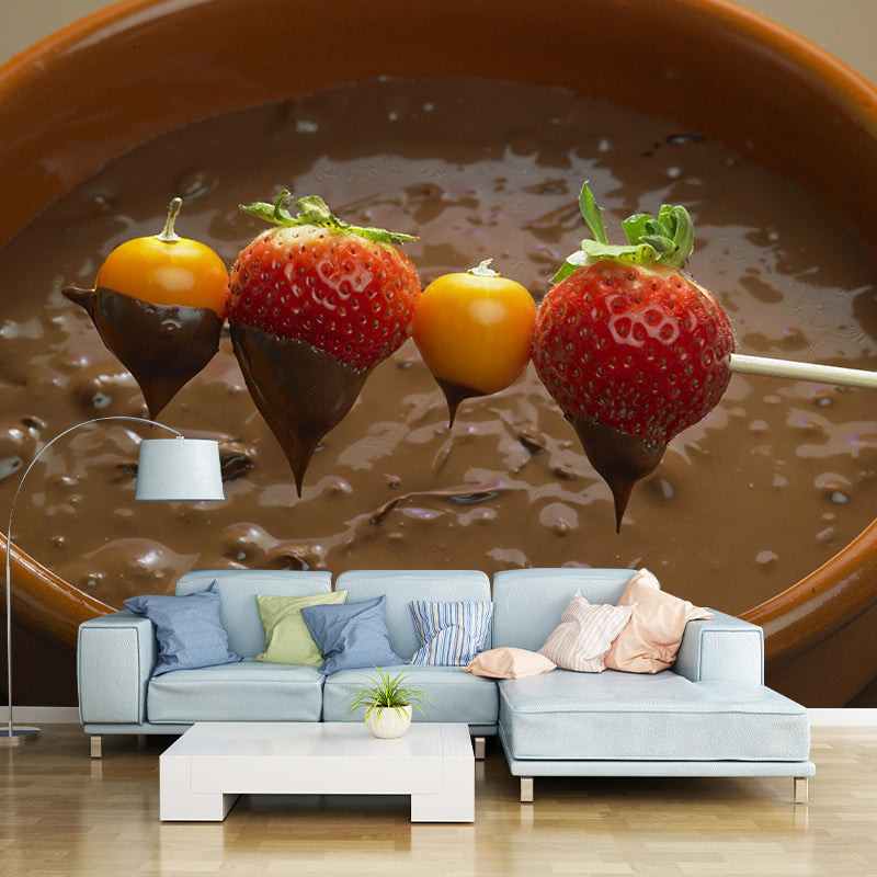 Frendorf | Lichte kleur chocolade muurstain resistente hedendaagse dessertwinkel wandbekleding
