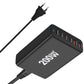 Frendorf | 200W GaN 6-Port USB-C Ladegerät – Schnelles Laden für Smartphones und Laptops