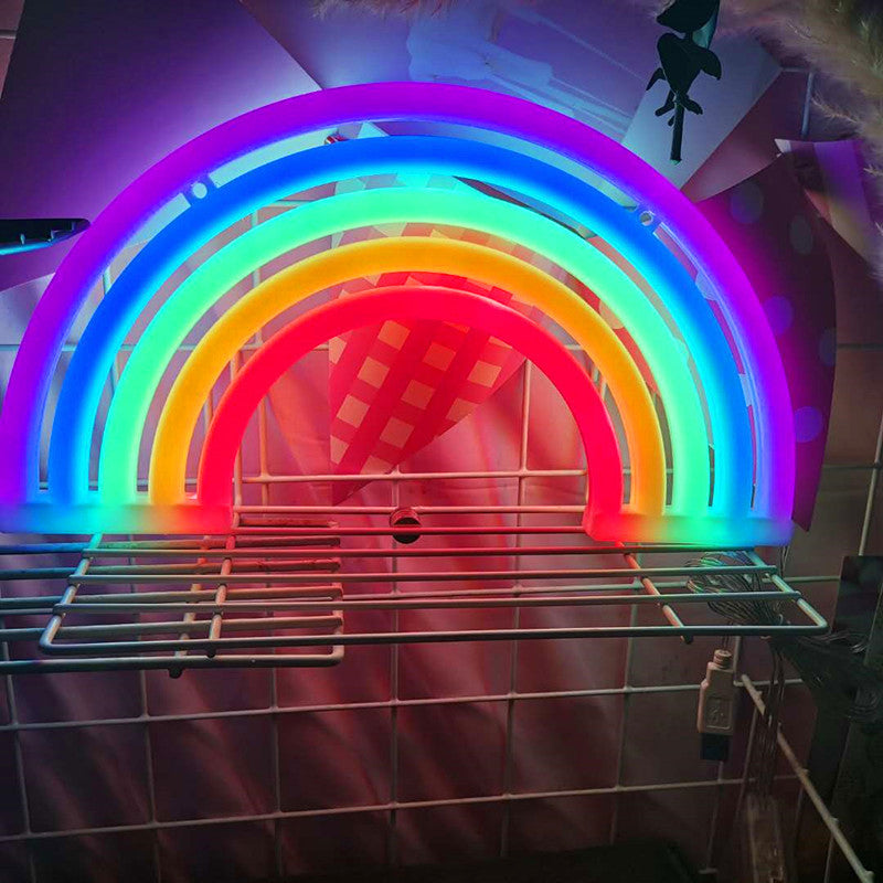 Frendorf | Plastic Rainbow Nachtlicht Modern Style LED Weiße Wand Nachtlampe mit USB Stecker-Kabel