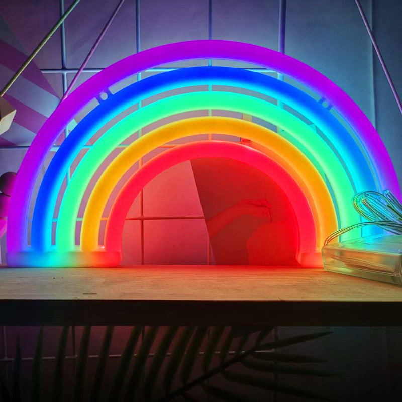 Frendorf | Plastic Rainbow Nachtlicht Modern Style LED Weiße Wand Nachtlampe mit USB Stecker-Kabel