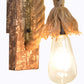 Frendorf | 1 Licht Bare Bulb Wandlamp Fixture Warehouse Beige Jute Touw Wandgemonteerde Lamp met Houten Achterplaat