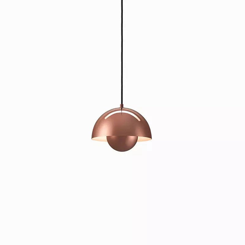 Dome Metall Pendelleuchte Modernist 1 Licht Hängelampe mit innerem Orb Schirm für Wohnzimmer