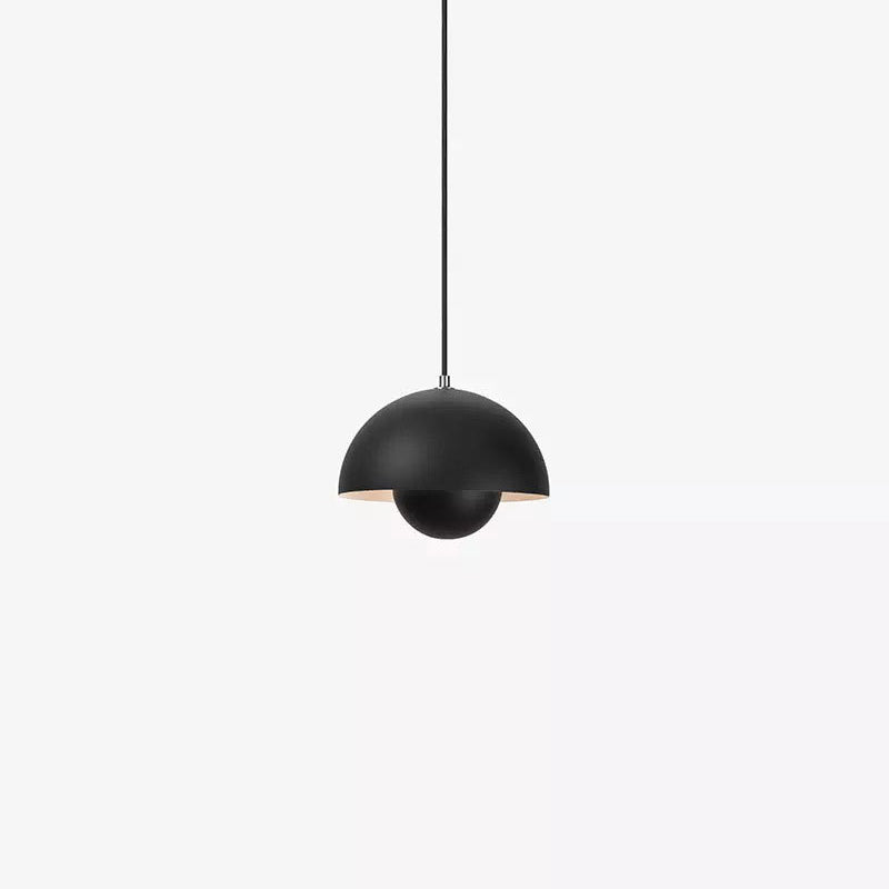 Dome Metall Pendelleuchte Modernist 1 Licht Hängelampe mit innerem Orb Schirm für Wohnzimmer