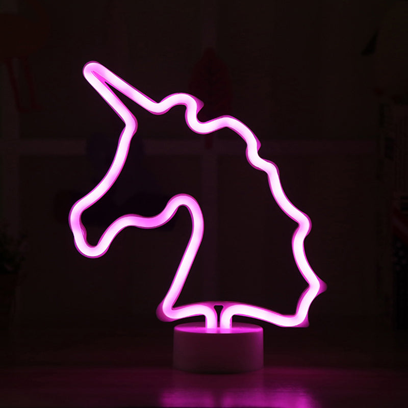 Frendorf | Witte Eenhoorn Nacht Tafel Verlichting Creatieve Batterij Aangedreven LED Plastic Wand Nachtlicht