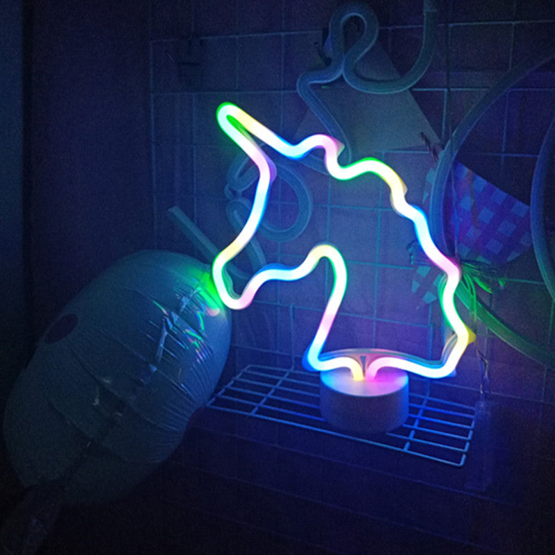 Frendorf | Witte Eenhoorn Nacht Tafel Verlichting Creatieve Batterij Aangedreven LED Plastic Wand Nachtlicht