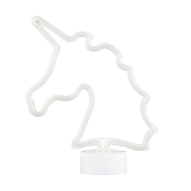 Frendorf | Witte Eenhoorn Nacht Tafel Verlichting Creatieve Batterij Aangedreven LED Plastic Wand Nachtlicht