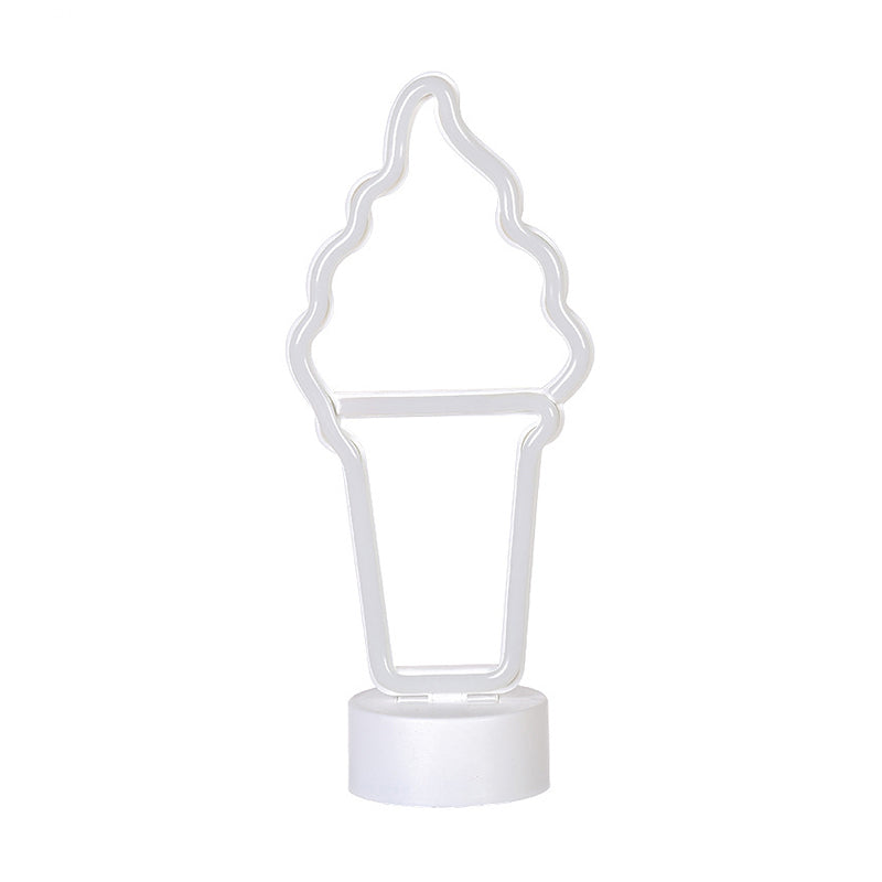 Nordic LED Nachttischlampe Weiße Geometrie Nachttischbeleuchtung mit Kunststoffschirm