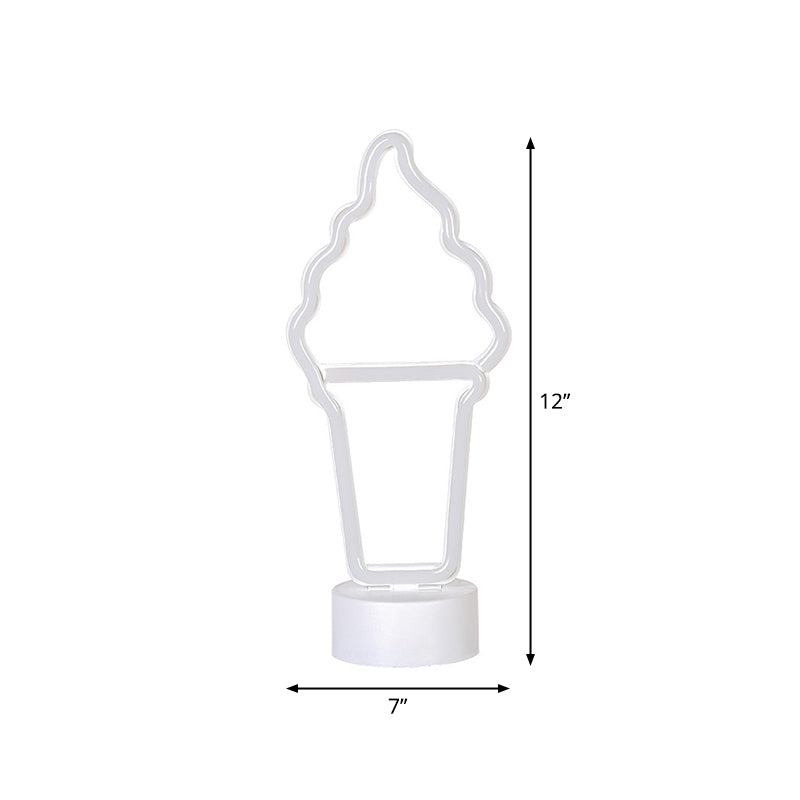 Nordic LED Nachttischlampe Weiße Geometrie Nachttischbeleuchtung mit Kunststoffschirm