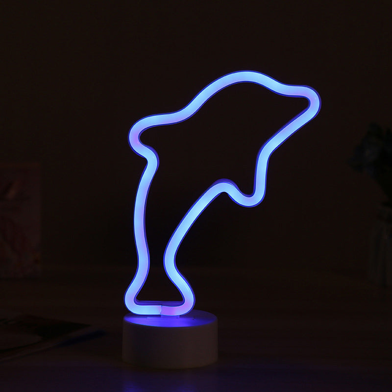 Nordic LED Nachttischlampe Weiße Geometrie Nachttischbeleuchtung mit Kunststoffschirm