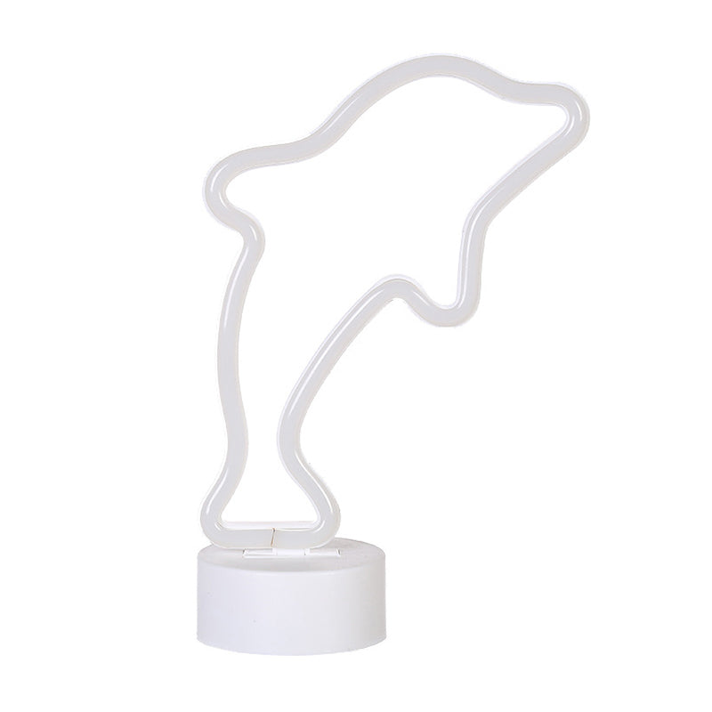 Nordic LED Nachttischlampe Weiße Geometrie Nachttischbeleuchtung mit Kunststoffschirm