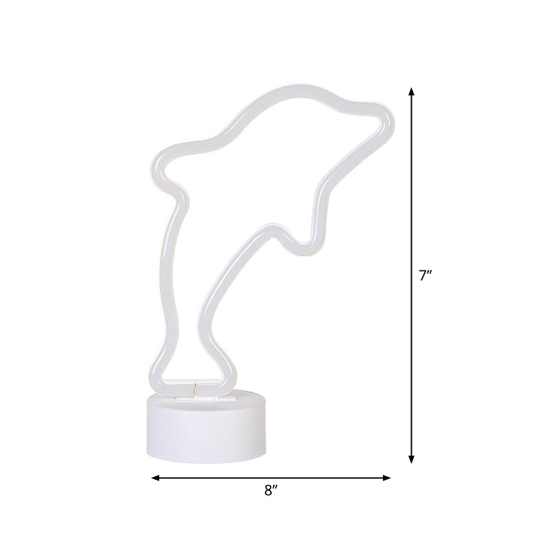 Nordic LED Nachttischlampe Weiße Geometrie Nachttischbeleuchtung mit Kunststoffschirm