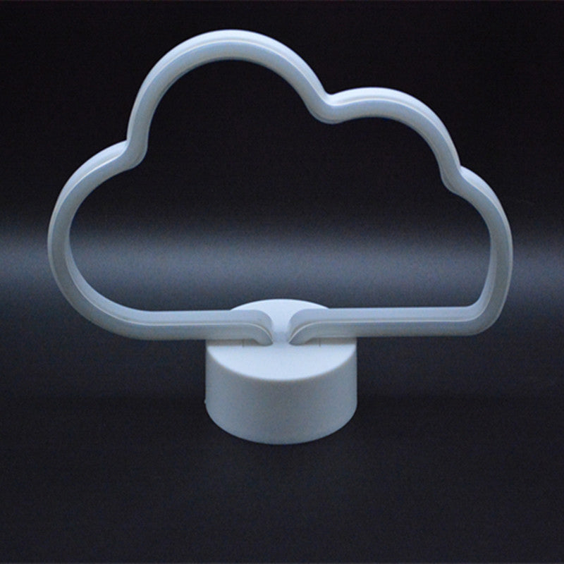 Frendorf | Plastic Wolkenvormige Nacht Tafel Lamp Cartoon Accu Voeding LED Witte Nachtkast Verlichting