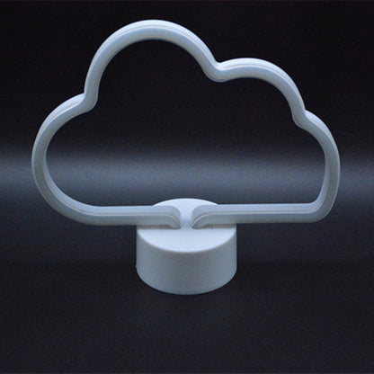 Frendorf | Plastic Wolkenvormige Nacht Tafel Lamp Cartoon Accu Voeding LED Witte Nachtkast Verlichting
