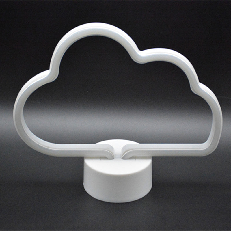 Frendorf | Plastic Wolkenvormige Nacht Tafel Lamp Cartoon Accu Voeding LED Witte Nachtkast Verlichting