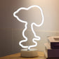 Frendorf | Animal Kids Schlafzimmer Nachttischlampe Kunststoff Batterie LED Kreative Nachttischbeleuchtung in Weiß