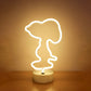 Frendorf | Animal Kids Schlafzimmer Nachttischlampe Kunststoff Batterie LED Kreative Nachttischbeleuchtung in Weiß
