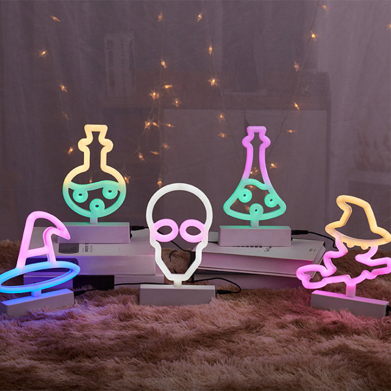 Geometrische Kunststoff Nachttischlampe Moderne LED Weiße Nachttischlampe für das Schlafzimmer