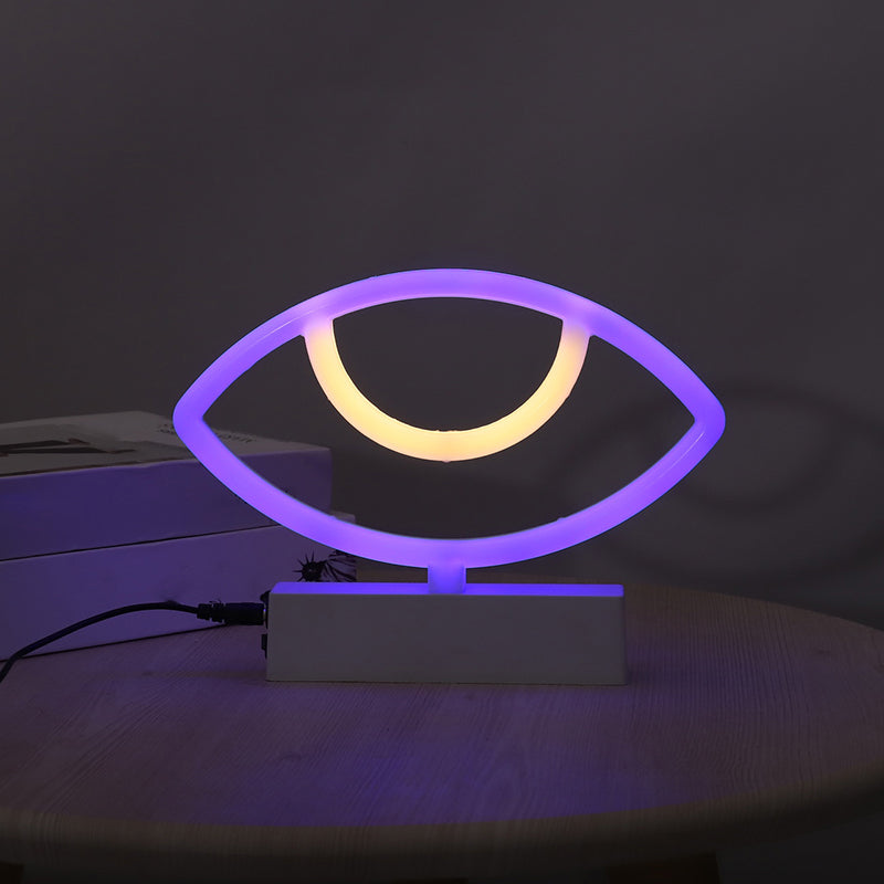 Geometrische Kunststoff Nachttischlampe Moderne LED Weiße Nachttischlampe für das Schlafzimmer
