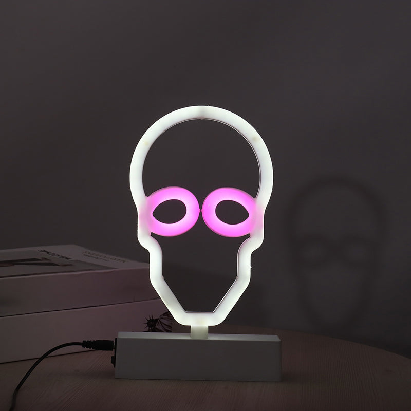 Geometrische Kunststoff Nachttischlampe Moderne LED Weiße Nachttischlampe für das Schlafzimmer