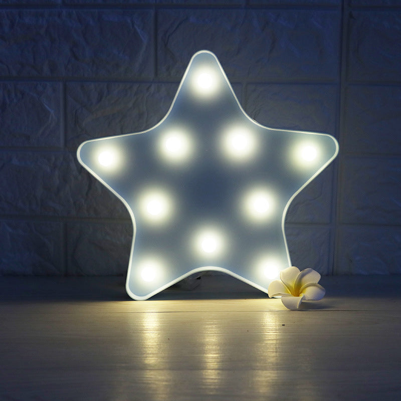 Frendorf | Sterren Nachttafel Licht Moderne Kunststof Batterij Aangedreven LED Wand Nachthell verlichting