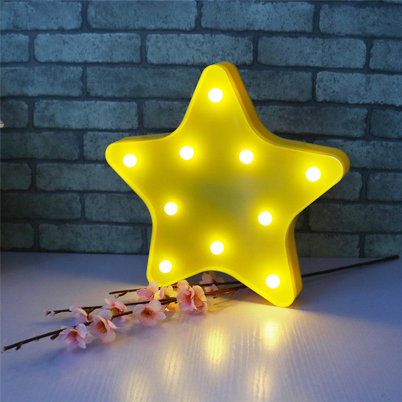 Frendorf | Sterren Nachttafel Licht Moderne Kunststof Batterij Aangedreven LED Wand Nachthell verlichting