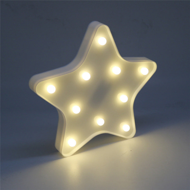 Frendorf | Sterren Nachttafel Licht Moderne Kunststof Batterij Aangedreven LED Wand Nachthell verlichting
