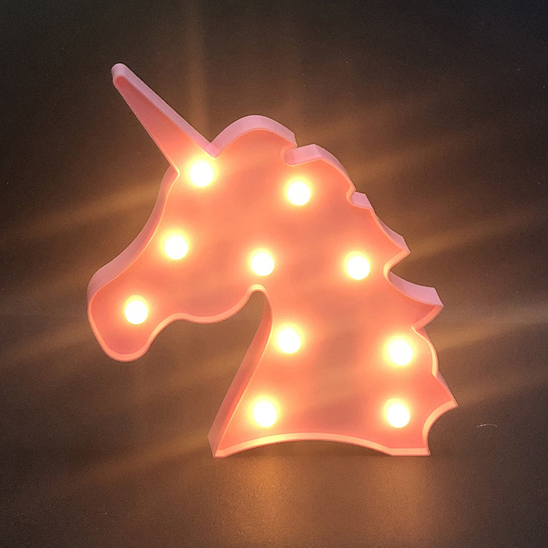 Einhorn Mini Nachttischlampe Moderne LED Kunststoff Wandlampe für das Mädchenzimmer