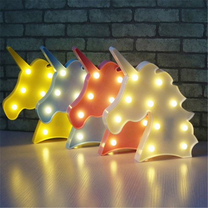 Einhorn Mini Nachttischlampe Moderne LED Kunststoff Wandlampe für das Mädchenzimmer