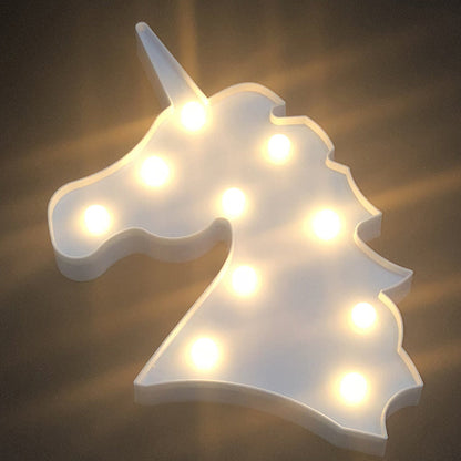 Einhorn Mini Nachttischlampe Moderne LED Kunststoff Wandlampe für das Mädchenzimmer