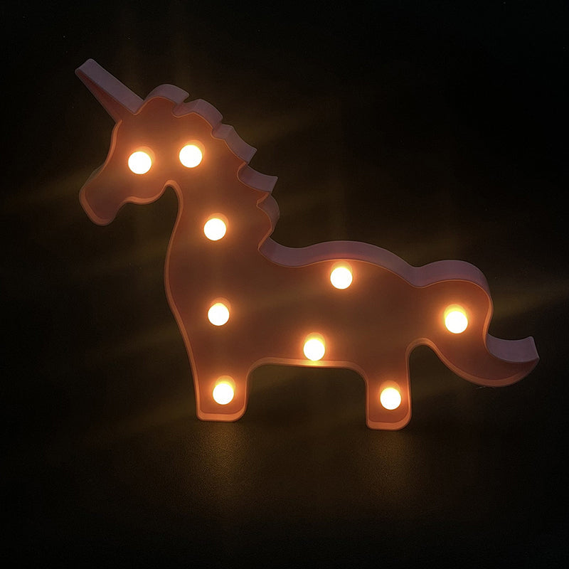 Einhorn Schatten Nachttisch Beleuchtung Einfache Kunststoff Baby Schlafzimmer LED Wandlampe