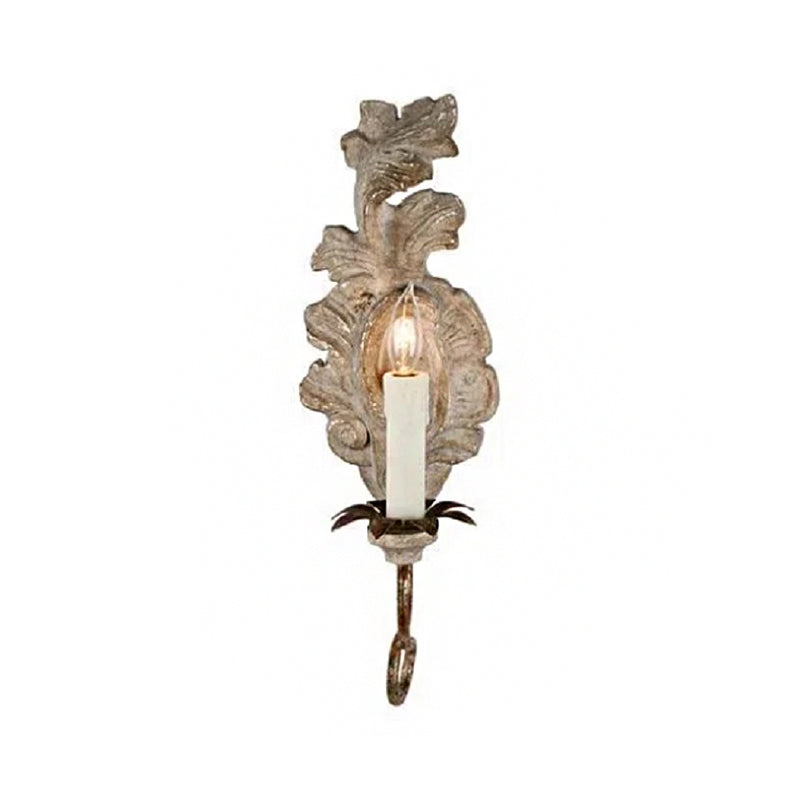 Frendorf | 1-Kop Wandverlichting Ideeën Retro Kandelaar Houten Wandlamp Verlichting in Grijs voor Hal