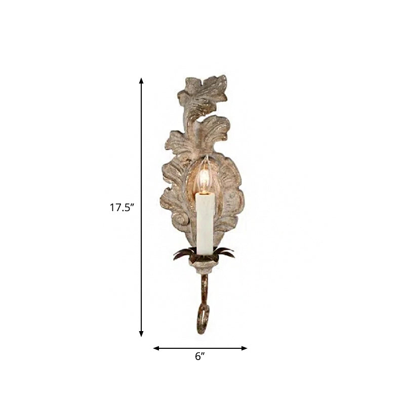 Frendorf | 1-Kop Wandverlichting Ideeën Retro Kandelaar Houten Wandlamp Verlichting in Grijs voor Hal