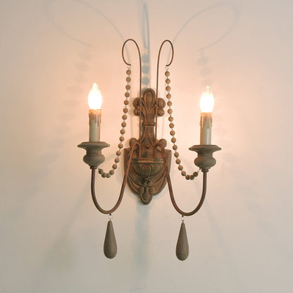 Frendorf | Houten Roest Muur Lamp Muursteun Gebogen Arm Traditionele Muurverlichting Ideeën met Gegraveerde Achterplaat