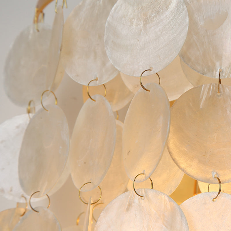 Frendorf | 1-Licht Wandlamp Sconces Landelijke Gangwandlamp mit Geschichtetem Kreis Muschel Schirm