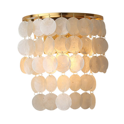 Frendorf | 1-Licht Wandlamp Sconces Landelijke Gangwandlamp mit Geschichtetem Kreis Muschel Schirm