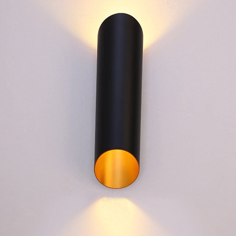 Frendorf | Minimal Oblique Tube Wandlampe Aluminium 2 Lichter Korridor Wandleuchte in Schwarz