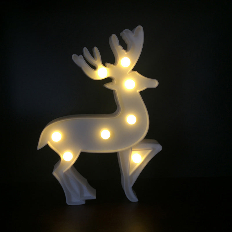 Frendorf | Kinderzimmer LED Nachttischbeleuchtung Einfache weiße Nachttischlampe mit Hirschkunststoffschirm