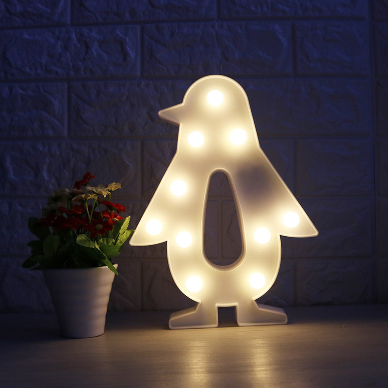 Frendorf | Weiße Weihnachts-Element Nachtbeleuchtung Moderner Stil Batterie LED Kunststoff Nachttischlampe