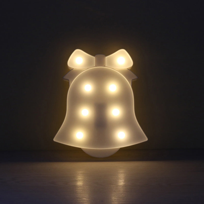 Frendorf | Weiße Weihnachts-Element Nachtbeleuchtung Moderner Stil Batterie LED Kunststoff Nachttischlampe