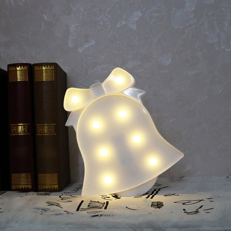 Frendorf | Weiße Weihnachts-Element Nachtbeleuchtung Moderner Stil Batterie LED Kunststoff Nachttischlampe