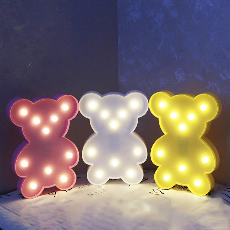 Frendorf | Eenvoudige LED Muur Nachtlamp Bear Nachtkastlamp met Plastic Lampenkap voor Kinderkamer
