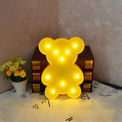 Frendorf | Eenvoudige LED Muur Nachtlamp Bear Nachtkastlamp met Plastic Lampenkap voor Kinderkamer