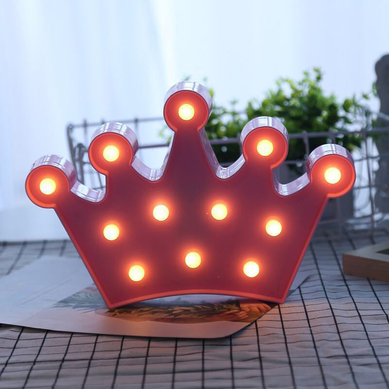 Frendorf | Plastic Crown Nachtkastje Lamp Cartoon Stil Batterij Aangedreven LED Nachtverlichting