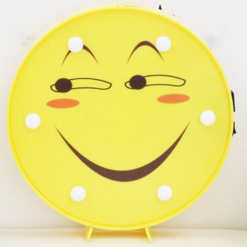 Frendorf | Lustige Emoji Ausdruck Wandlicht Moderner Kunststoff Batterie LED Gelbe Nachttischlampe
