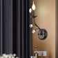 Metall Bogenarm Wandbeleuchtung Landhausstil 1 Kopf Wohnzimmer Wandlampe mit Kerze und Kristallverzierung
